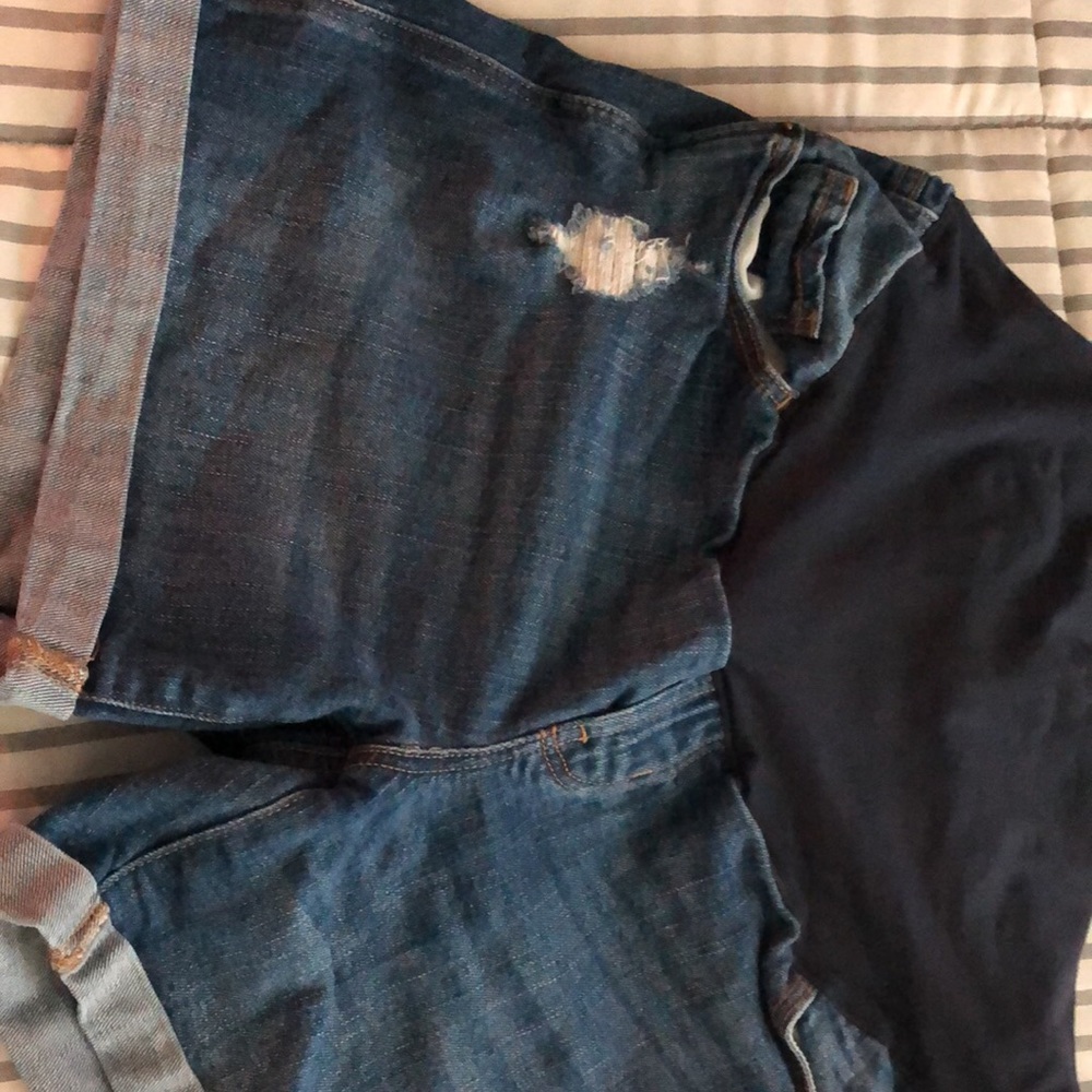 Maternity denim shorts